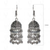 Labradorite Gemstone Studded Faceted Bead Jhumki In Silver GE06-1047