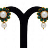 Pearl & Green Onyx Color Stone Studded Pacchi Pendant & Earring Set - PN-1049