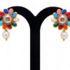 Multi Color Stone Studded Pacchi Pendant & Earring Set - PN-1053