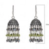 Peridot & Labradorite Gemstone Jhumki Style Earrings In Silver GE06-1053