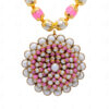 Pearl & Pink Chalcedony Color Stone Pendant & Earring Set - PN-1054