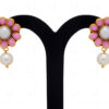 Pearl & Pink Chalcedony Color Stone Pendant & Earring Set - PN-1054
