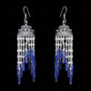 Pearl & Lapis Lazuli Gemstone Jhumki Style Earrings In Silver GE06-1055