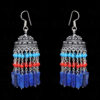 Lapis Lazuli, Coral & Turquoise Gemstone Jhumki In Earrings Silver GE06-1056