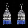 Pearl & Lapis Lazuli Gemstone Jhumki Style Earrings In Silver GE06-1057
