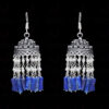 Pearl & Lapis Lazuli Gemstone Jhumki Style Earrings In Silver GE06-1057