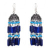 Lapis Lazuli & Turquoise Gemstone Jhumki Style Earrings In Silver GE06-1059