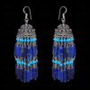 Lapis Lazuli & Turquoise Gemstone Jhumki Style Earrings In Silver GE06-1059