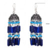 Lapis Lazuli & Turquoise Gemstone Jhumki Style Earrings In Silver GE06-1059