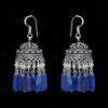 Pearl & Lapis Lazuli Gemstone Jhumki Style Earrings In Silver GE06-1060