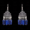 Pearl & Lapis Lazuli Gemstone Jhumki Style Earrings In Silver GE06-1060