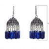 Pearl & Lapis Lazuli Gemstone Jhumki Style Earrings In Silver GE06-1060