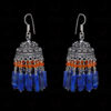 Lapis Lazuli & Carnelian Gemstone Jhumki Style Earrings In Silver GE06-1061