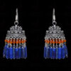 Lapis Lazuli & Carnelian Gemstone Jhumki Style Earrings In Silver GE06-1061