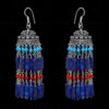 Lapis Lazuli, Coral & Turquoise Gemstone Jhumki Earrings In Silver GE06-1062
