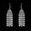 White Moonstone Gemstone Faceted Bead Jhumki In .925 Silver Overlay GE06-1064