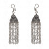 White Moonstone Gemstone Faceted Bead Jhumki In .925 Silver Overlay GE06-1064
