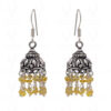 Sapphire Gemstone Faceted Bead Earrings In Silver GE06-1067