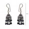 Blue Sapphire Gemstone Faceted Bead Earrings In Silver GE06-1069