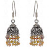 Yellow Sapphire Gemstone Faceted Bead Earrings In Silver GE06-1070