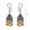 Yellow Sapphire Gemstone Faceted Bead Earrings In Silver GE06-1070