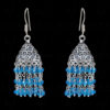 Blue Topaz Gemstone Faceted Bead Earrings In Silver GE06-1076