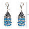 Blue Topaz Gemstone Faceted Bead Earrings In Silver GE06-1076