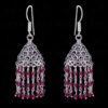 Red Garnet Gemstone Faceted Bead Earrings In Silver GE06-1085