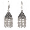 White Moonstone Faceted Bead Earrings In Silver GE06-1086
