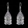White Moonstone Faceted Bead Earrings In Silver GE06-1086