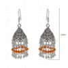 Carnelian & Aquamarine Gemstone Faceted Bead Earrings In Silver GE06-1089