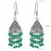 Green Onyx Gemstone Faceted Bead Earrings In Silver GE06-1091