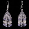 Pearl & Tanzanite Gemstone Faceted Bead Earrings In Silver GE06-1092