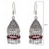 Aquamarine & Garnet Gemstone Faceted Bead Earrings In Silver GE06-1095