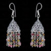 Multi Tourmaline Gemstone Faceted Bead Earrings In Silver GE06-1098