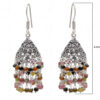 Multi Tourmaline Gemstone Faceted Bead Earrings In Silver GE06-1098