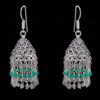 Labradorite & Green Onyx Gemstone Faceted Bead Earrings In Silver GE06-1099
