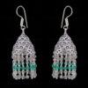 Labradorite & Green Onyx Gemstone Faceted Bead Earrings In Silver GE06-1099