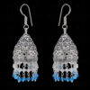 Labradorite, Moonstone & Topaz Gemstone Faceted Bead Earrings In Silver GE06-1101