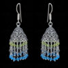 Labradorite, Peridot & Topaz Gemstone Faceted Bead Earrings In Silver GE06-1103