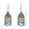 Labradorite, Peridot & Topaz Gemstone Faceted Bead Earrings In Silver GE06-1103
