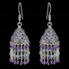 Amethyst & Aquamarine Gemstone Faceted Bead Earrings In Silver GE06-1104