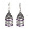 Amethyst & Aquamarine Gemstone Faceted Bead Earrings In Silver GE06-1104