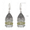 Peridot & Aquamarine Gemstone Faceted Bead Earrings In Silver GE06-1106