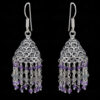 Amethyst & Labradorite Gemstone Faceted Bead Earrings In Silver GE06-1108