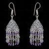 Amethyst & Labradorite Gemstone Faceted Bead Earrings In Silver GE06-1108