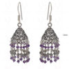 Amethyst & Labradorite Gemstone Faceted Bead Earrings In Silver GE06-1108