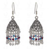 Multicolor Gemstone Faceted Bead Earrings In Silver GE06-1113