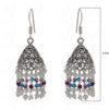 Multicolor Gemstone Faceted Bead Earrings In Silver GE06-1113