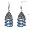 Amethyst & Blue Topaz Gemstone Faceted Bead Earrings In Silver GE06-1114